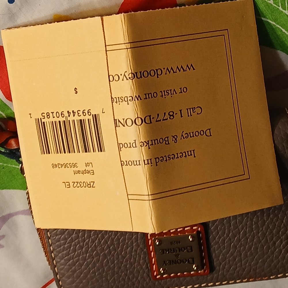 Dooney Burke zip all around wallet elephant style pebble  leather